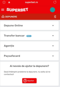 depunere Paysafecard Superbet