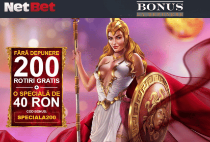 Casino Netbet bonus fara depunere - 200 spinuri gratis + Speciala 40 Ron