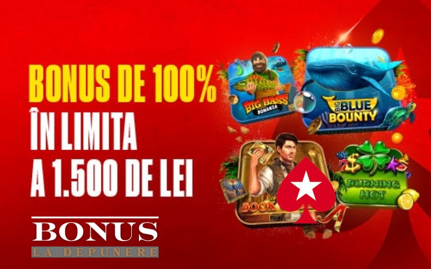 Pokerstars Bonus la depunere de bun venit 100% - 1500Lei